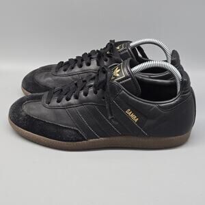 Adidas Originals Samba Mens Size 7 Black Gum 2008 Leather Sneakers Unique Stitch